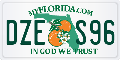FL license plate DZES96
