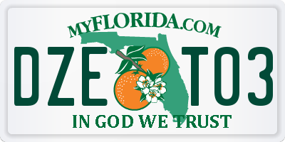 FL license plate DZET03