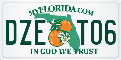 FL license plate DZET06