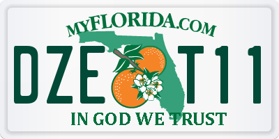 FL license plate DZET11