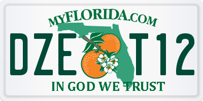 FL license plate DZET12