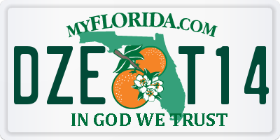 FL license plate DZET14