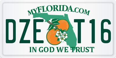 FL license plate DZET16