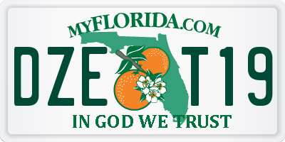 FL license plate DZET19