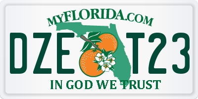 FL license plate DZET23
