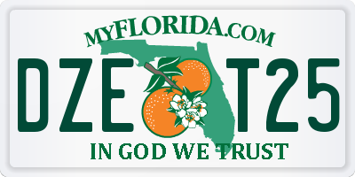 FL license plate DZET25