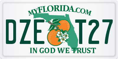 FL license plate DZET27