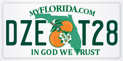 FL license plate DZET28
