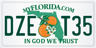 FL license plate DZET35