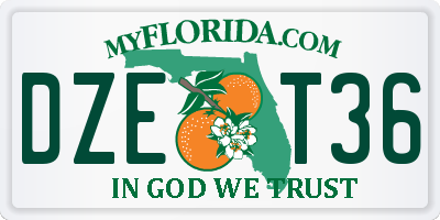 FL license plate DZET36