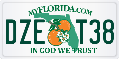 FL license plate DZET38