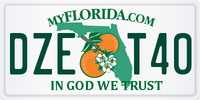 FL license plate DZET40