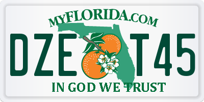 FL license plate DZET45