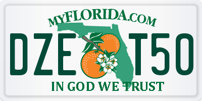 FL license plate DZET50