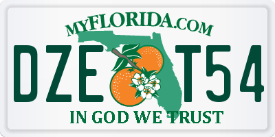 FL license plate DZET54