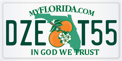 FL license plate DZET55