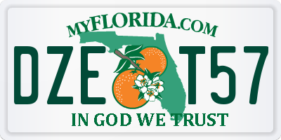 FL license plate DZET57