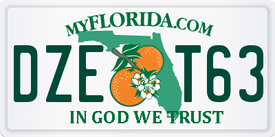 FL license plate DZET63