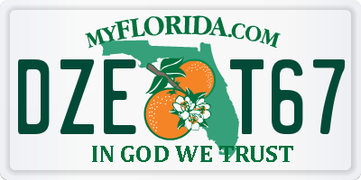 FL license plate DZET67