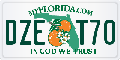 FL license plate DZET70