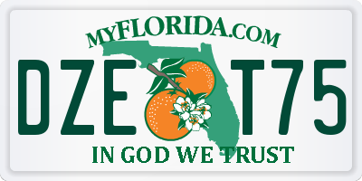 FL license plate DZET75