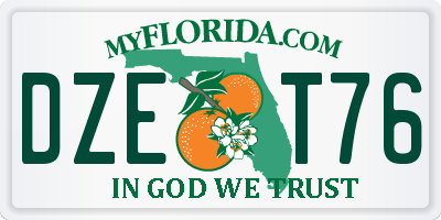 FL license plate DZET76