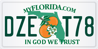 FL license plate DZET78