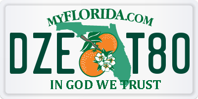 FL license plate DZET80