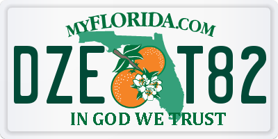 FL license plate DZET82