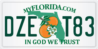 FL license plate DZET83
