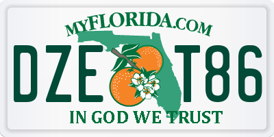 FL license plate DZET86
