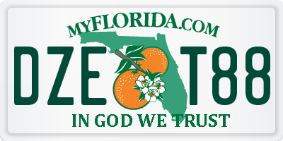 FL license plate DZET88