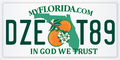 FL license plate DZET89