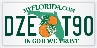 FL license plate DZET90