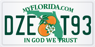 FL license plate DZET93