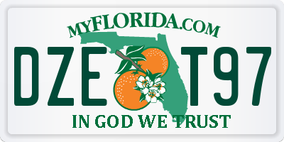 FL license plate DZET97