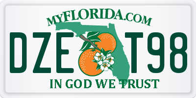 FL license plate DZET98