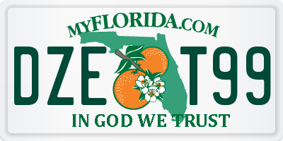 FL license plate DZET99