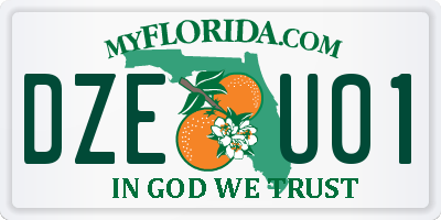 FL license plate DZEU01