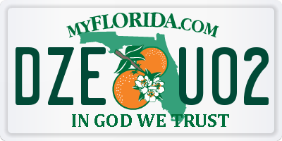 FL license plate DZEU02