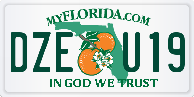 FL license plate DZEU19