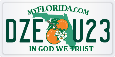 FL license plate DZEU23