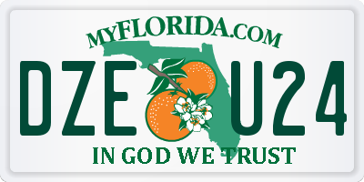 FL license plate DZEU24