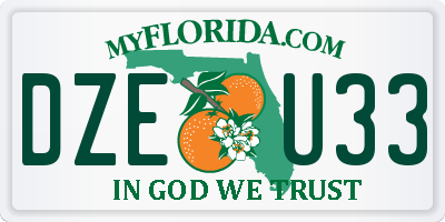 FL license plate DZEU33