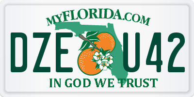 FL license plate DZEU42