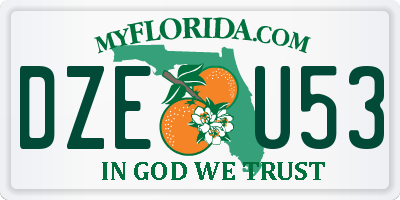 FL license plate DZEU53