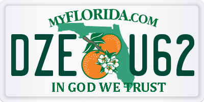 FL license plate DZEU62