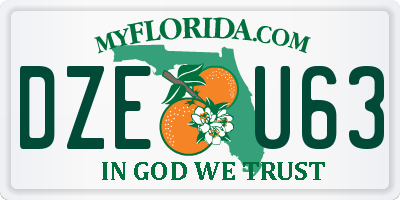 FL license plate DZEU63