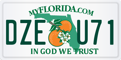 FL license plate DZEU71