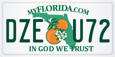 FL license plate DZEU72